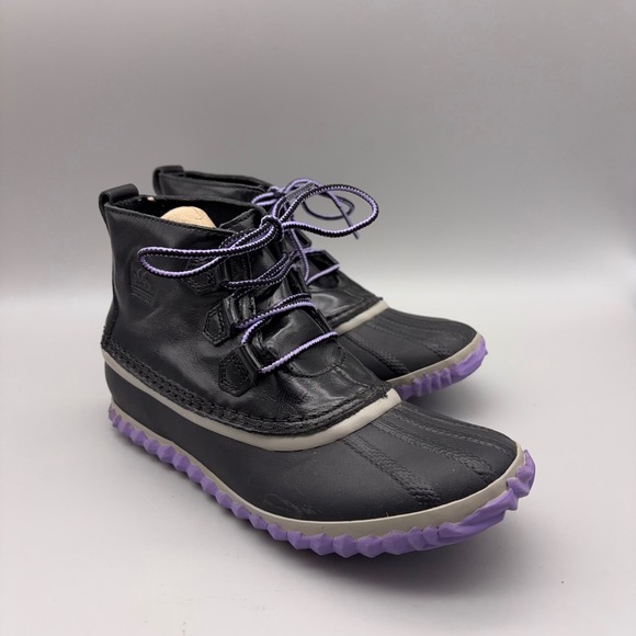 Sorel Shoes - Sorel Out N About Rain Boots Womens 5 Black Waterproof Leather Duck Booties